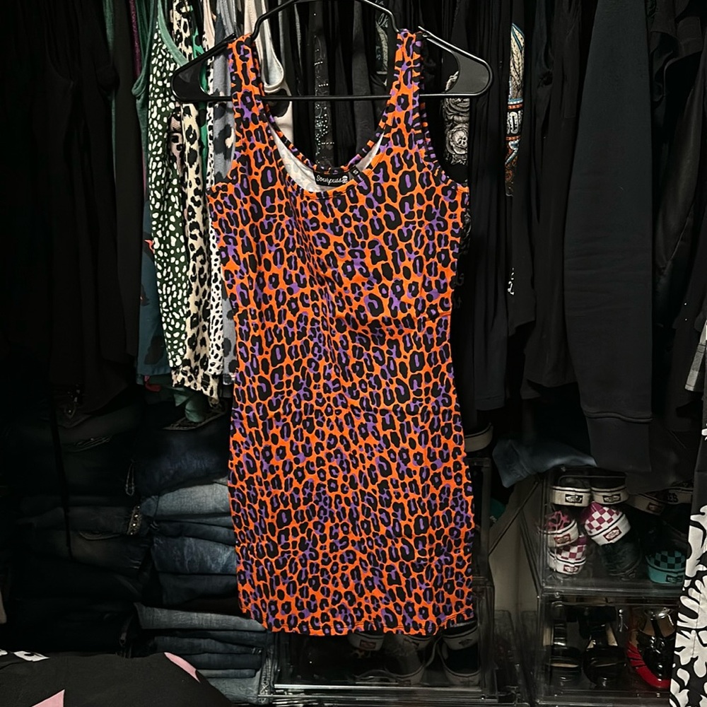 Sourpuss leopard skater dress